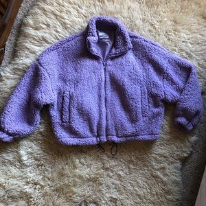UO Teddy Zip-Up Fleece Jacket SIZE S